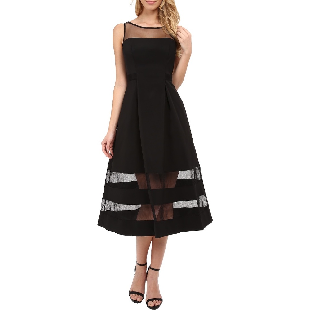 Aidan Mattox Black Illusion Dress